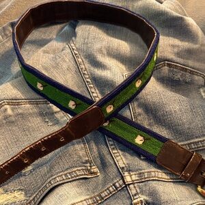Memphis Cotton Preppy Leather Belt …Well Loved!!